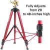 imageChapin 4993 Heavy Duty Brass Head Tripod Impact Lawn Sprinkler 360 Degree Coverage for Large Lawns Golf Courses Gardens Adjustable Height Gooseneck Hose Connection Red and Black