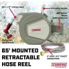 imageChapin 5997 65feet Retractable Garden Hose Reel Wall Mounted HeavyDuty Case and 180 Swivel Frame Mount Automatic Retract and Locking Hose with 10 Position Metal Garden Hose Spray Nozzle