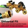 imageChapin 69473 HeavyDuty 4Way Brass Manifold Hose Connection Fits Standard Garden Hoses Brass Construction with ShutOff Valves LeakFree Multiple Water Flow for Landscaping and Outdoor Use