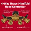 imageChapin 69473 HeavyDuty 4Way Brass Manifold Hose Connection Fits Standard Garden Hoses Brass Construction with ShutOff Valves LeakFree Multiple Water Flow for Landscaping and Outdoor Use