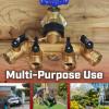 imageChapin 69473 HeavyDuty 4Way Brass Manifold Hose Connection Fits Standard Garden Hoses Brass Construction with ShutOff Valves LeakFree Multiple Water Flow for Landscaping and Outdoor Use