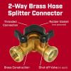 imageChapin 69477 HeavyDuty Brass Hose Splitter Hose Connection Fits Standard Garden Hoses Brass Construction with ShutOff Valves YShaped LeakFree Set of 22Pack