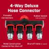 imageChapin 69483 Deluxe 4Way Shutoff Hose Connection Fits Standard Garden Hoses Metal and Plastic Construction with ShutOff Valves LeakFree High Volume Water Flow for Landscaping and Outdoor Use