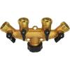 imageChapin 69473 HeavyDuty 4Way Brass Manifold Hose Connection Fits Standard Garden Hoses Brass Construction with ShutOff Valves LeakFree Multiple Water Flow for Landscaping and Outdoor Use