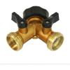imageChapin 69477 HeavyDuty Brass Hose Splitter Hose Connection Fits Standard Garden Hoses Brass Construction with ShutOff Valves YShaped LeakFree Set of 21Pack