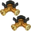 imageChapin 69477 HeavyDuty Brass Hose Splitter Hose Connection Fits Standard Garden Hoses Brass Construction with ShutOff Valves YShaped LeakFree Set of 22Pack
