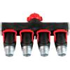 imageChapin 69483 Deluxe 4Way Shutoff Hose Connection Fits Standard Garden Hoses Metal and Plastic Construction with ShutOff Valves LeakFree High Volume Water Flow for Landscaping and Outdoor Use