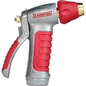 imageChapin 4600 Professional Heavy Duty Galvanized Steel 7way Spray Nozzle With Ergonomic Rubber Grip SilverRed
