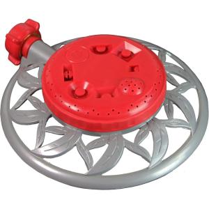 imageChapin 4998 8Pattern Metal Circle Sprinkler 360 Degree Sprinkler Head for Small Gardens and Lawns Up to 40 ft Coverage Area Lawn Sprinkler Small Area Yards and Garden Watering RedSilver
