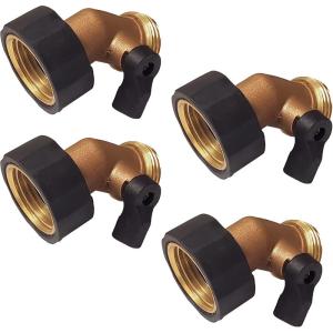 imageChapin 69450 Gooseneck Shut Off Hose Coupling Heavy Duty Brass Valve Garden Hose Connector Set of 24pack