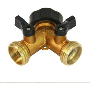 imageChapin 69477 HeavyDuty Brass Hose Splitter Hose Connection Fits Standard Garden Hoses Brass Construction with ShutOff Valves YShaped LeakFree Set of 21Pack