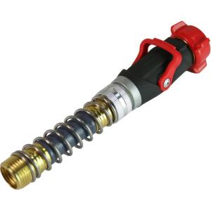 imageChapin 69481 Deluxe 1Way Shutoff Hose Connection with KinkFree Extension Fits Standard Garden Hoses Metal and Plastic Construction with ShutOff Valves LeakFree High Volume Water Flow