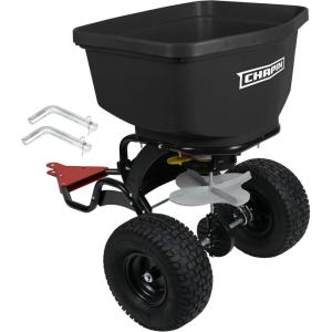 imageChapin 8622B Made in The USA 22 Cubic Feet Tow and Pull Behind Spreader with AutoStop Dual Impeller That Stops When Not Moving Designed for Farm and Tough Terrain Hitch Pins BlackRanch  Farm  Acreage