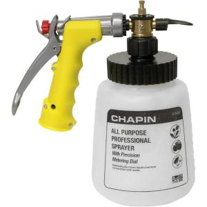 imageChapin G364D Made in The USA 32 Ounce Professional Lawn and Garden HoseEnd Sprayer with 16 Mixing Rations on The Metering Dial Builtin AntiSiphon Translucent WhiteHose