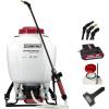 imageChapin 61800 4Gallon Made in USA Professional Backpack Sprayer with Brass Adjustable and Poly FanCone Nozzles Cushion Grip ShutOff 3Stage Filtration System Translucent WhiteRechargeable