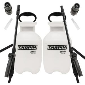 imageChapin 20003 Made in USA 3 Gallon Lawn and Garden Pump Pressured Sprayer for Spraying Plants Garden Watering Lawns Weeds and Pests Translucent White1 Gallon Sprayer  2 Pack