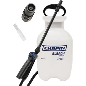 imageChapin 20074 Made in The USA Disinfectant Bleach Sprayer 1Gallon Adjustable Cone Nozzle Compatible with Bleach Solutions and Fungicides Bonus Spray Shield Translucent White