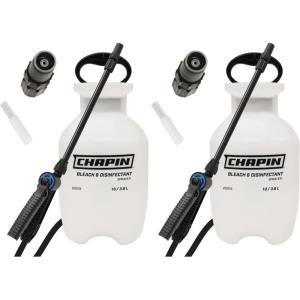 imageChapin 20075 Disinfectant Bleach Sprayer 1 Gallon Made in The USA Adjustable Cone Nozzle Compatible with Bleach Solutions and Fungicides Translucent White1Gallon Pack of 2