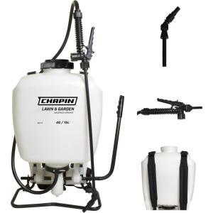 imageChapin 60114 Made in USA 4Gallon Backpack Sprayer with 3Stage Filtration System Pump Pressured Sprayer for Spraying Plants Garden Watering Lawns Weeds and Pests Translucent WhiteSprayer