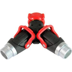 imageChapin 69480 Deluxe Hose Splitter Hose Connection Fits Standard Garden Hoses Metal and Plastic Construction with ShutOff Valves LeakFree Dual Water Flow for Landscaping and Outdoor Use